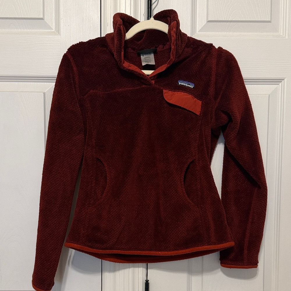 Patagonia Women's Deep Red Fleece Turtleneck Sweater